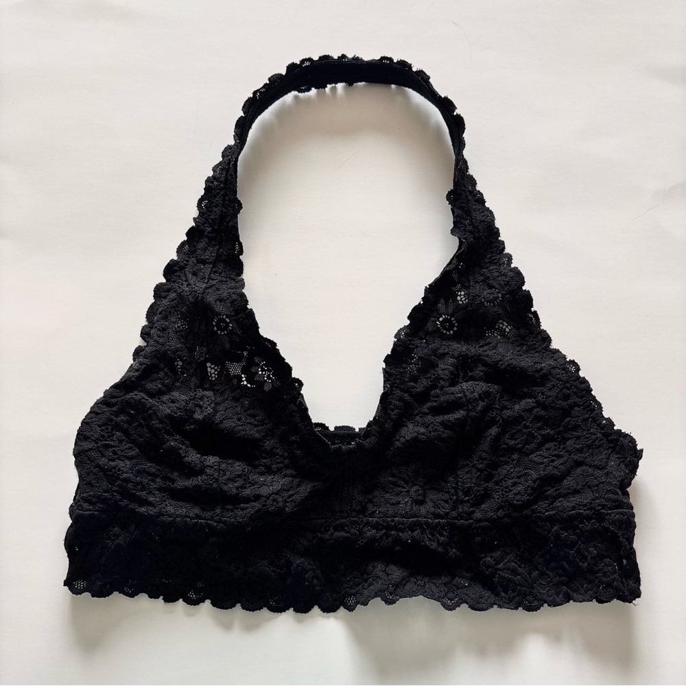 Black Aerie Lace Halter Bralette